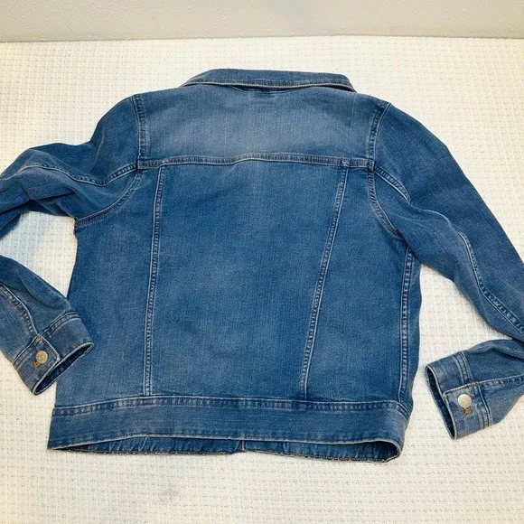 J.Crew Crewcuts Button Front Jean Jacket Blue Youth Girls Classic Crop Size 14 - Picture 16 of 16